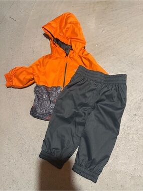 Gustin Bright Orange and Charcoal Toddler Jacket & pants
